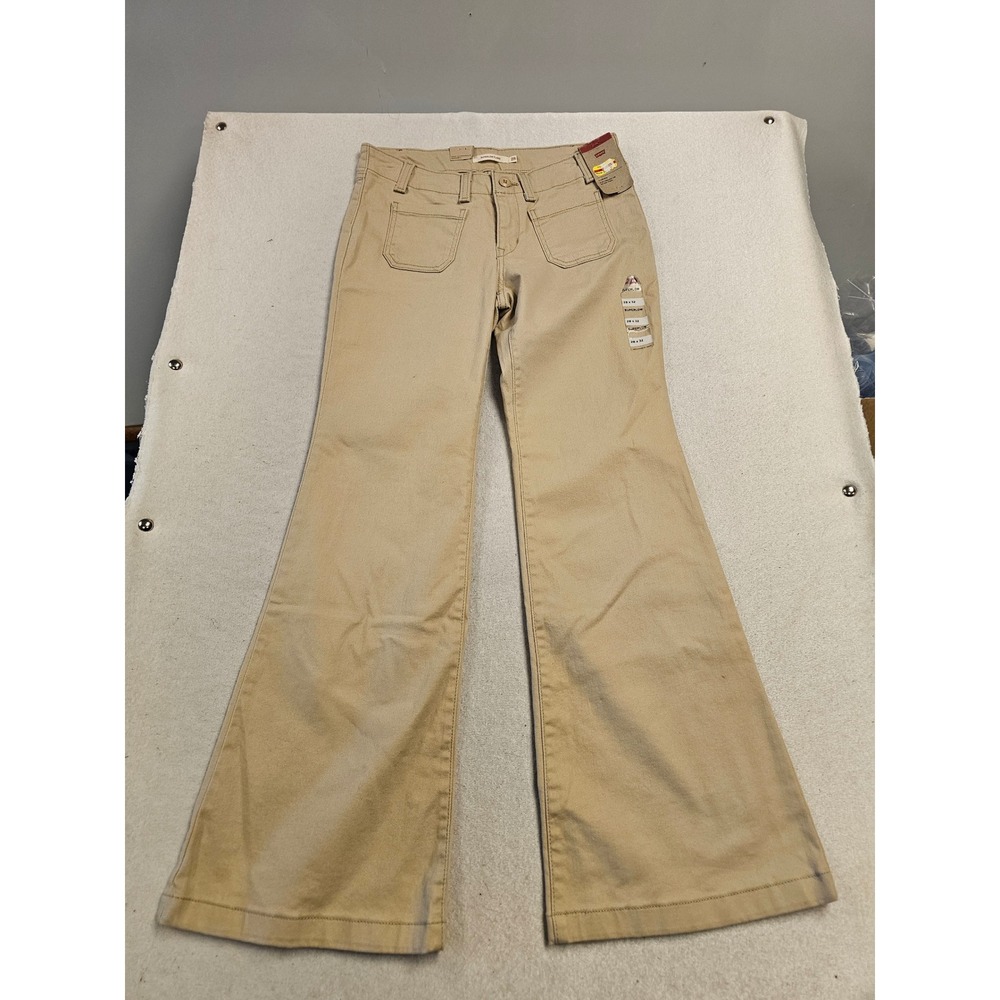 Levis Superlow Flare‎ Khaki Tan Jeans Pants Womens 28x32 NWT A75400004